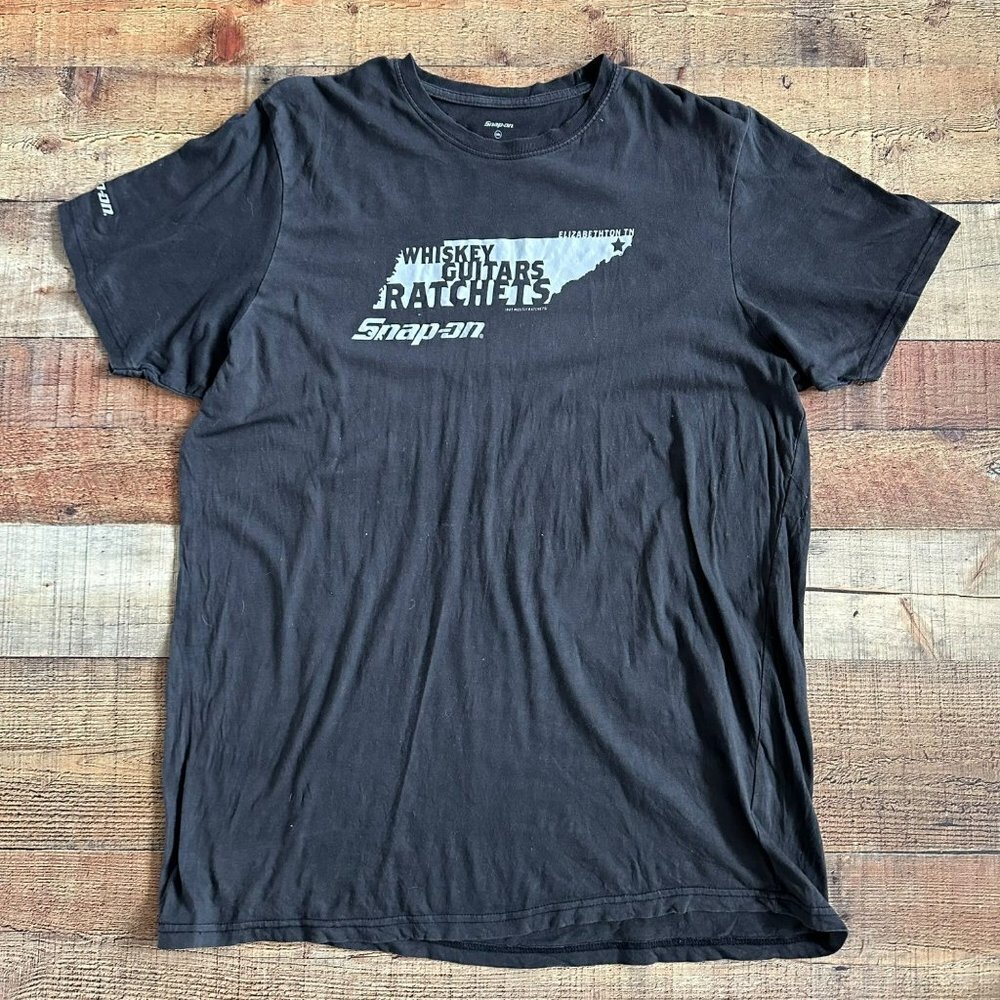 Snap On Women's Black Short Sleeve Graphic Tee T-shirt -XXXL